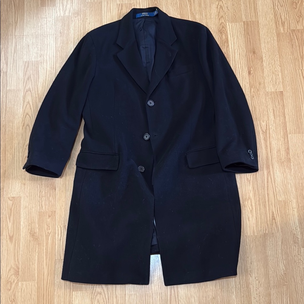 Men's Black Coat overcoat Ralph Lauren POLO